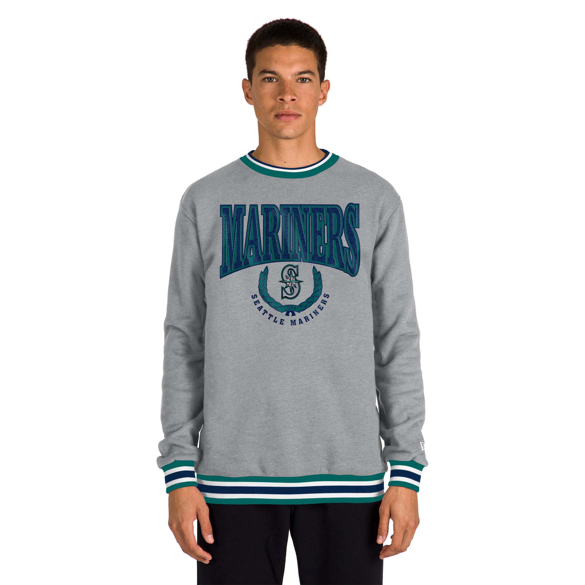 Seattle Mariners Throwback MLB Crew Sweatshirt Gray