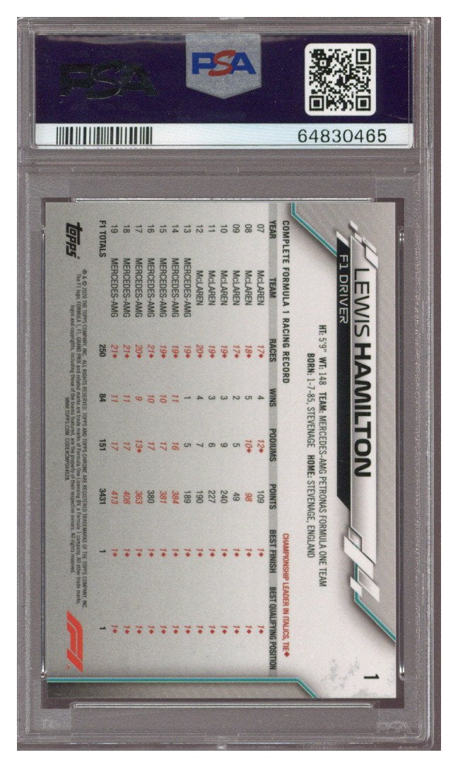 2020 Topps Chrome F1 Lewis Hamilton #1 PSA 9