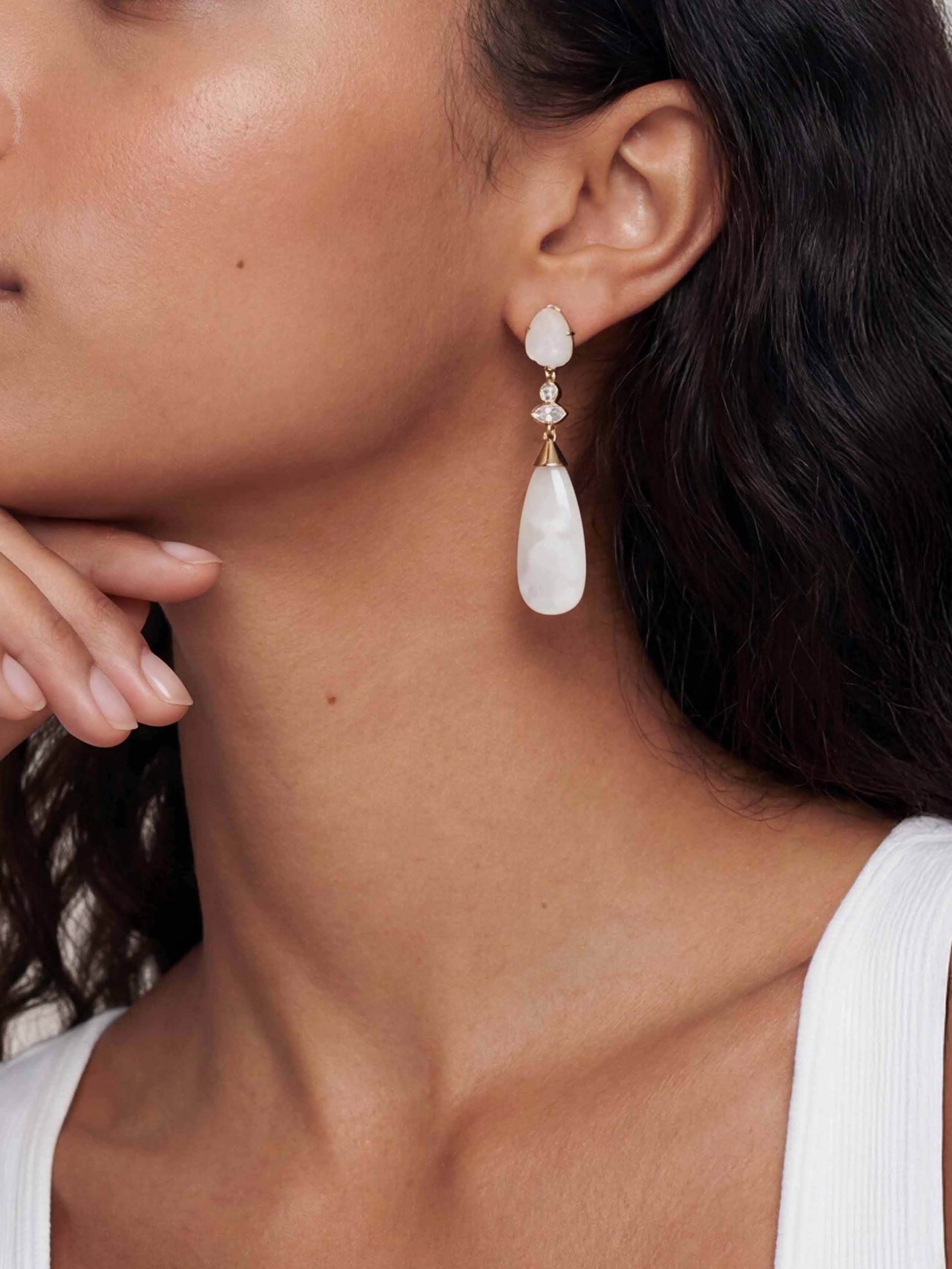 Solstice Drop Earrings in Bone