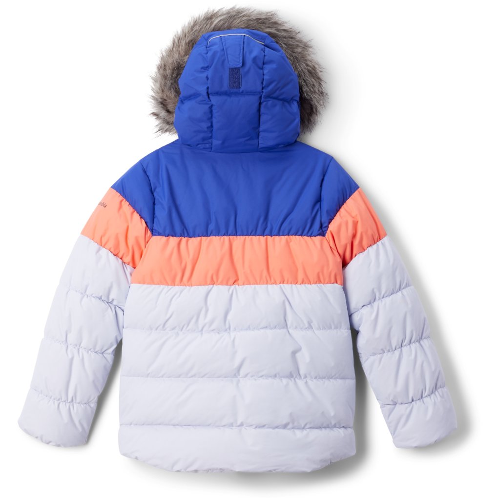 Columbia Arctic Blast III Jacket Girls - Snowdrift/Hot Coral/Clematis Blue