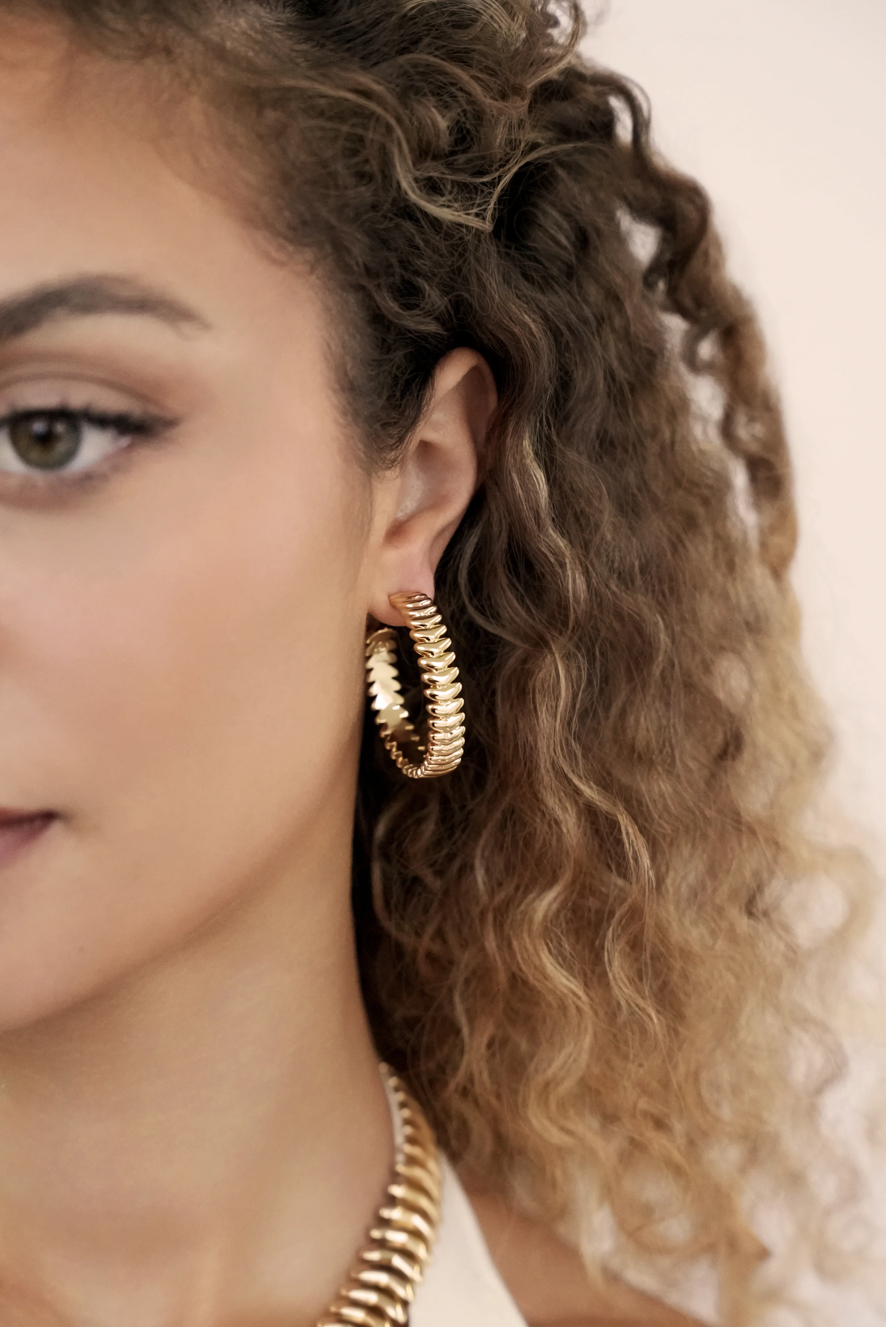 Large Metal Moderna Hoops