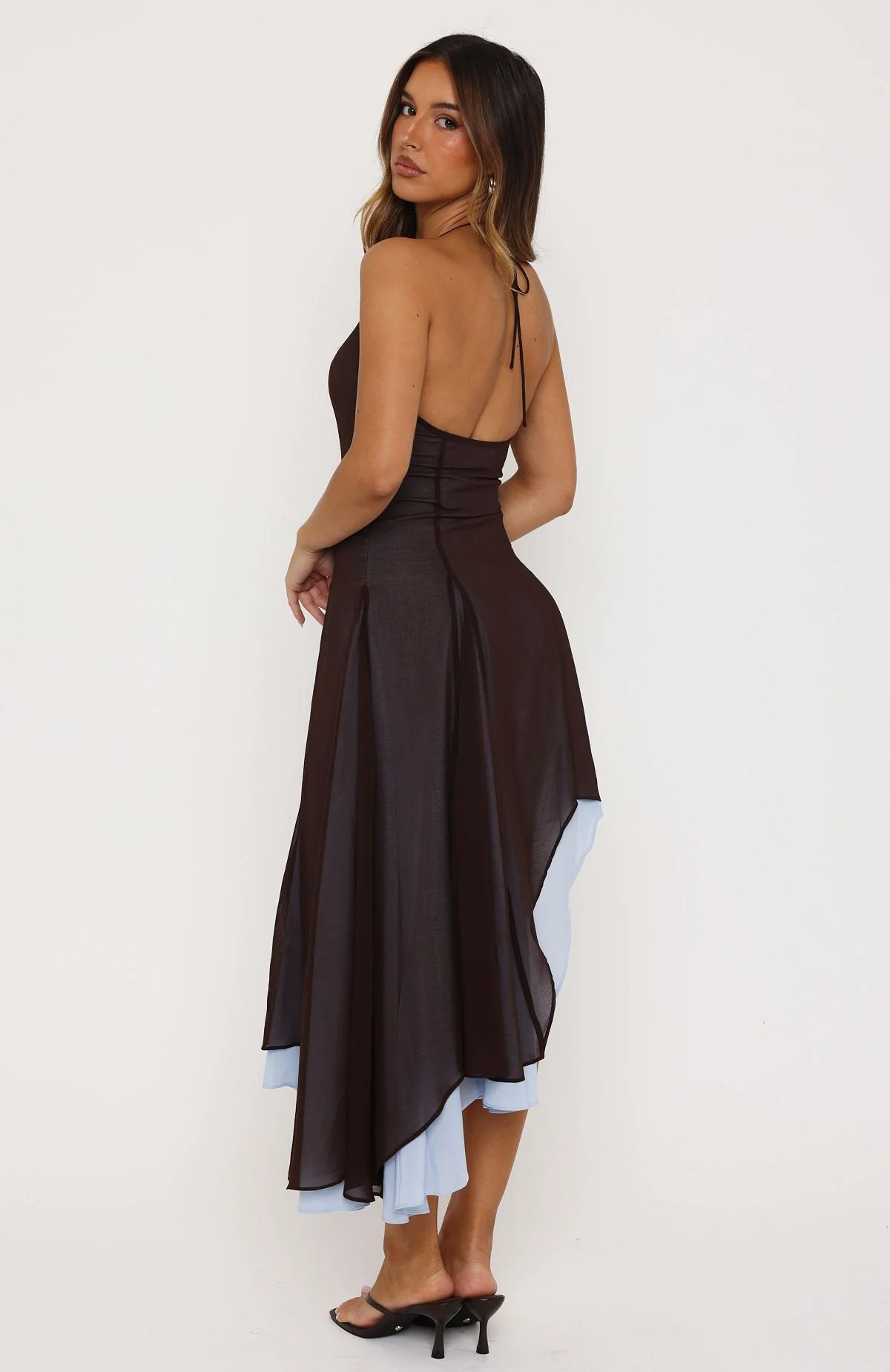 Dreaming About You Maxi Dress Chocolate/Baby Blue