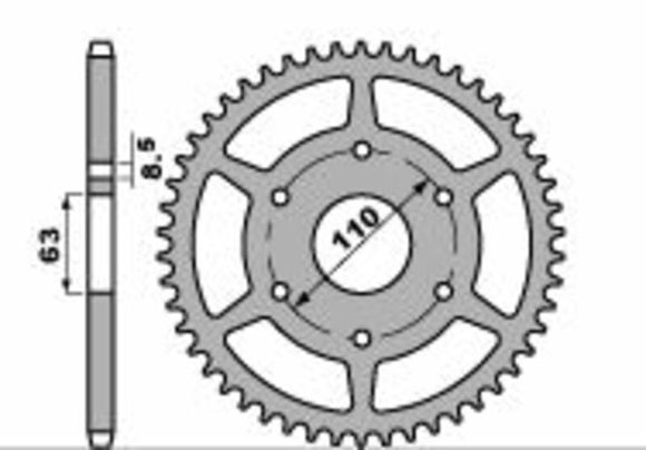 PBR aluminum Ultra-Light hard-anodized sprocket 4675 - 520Ref: PBR00248A / 1075385001