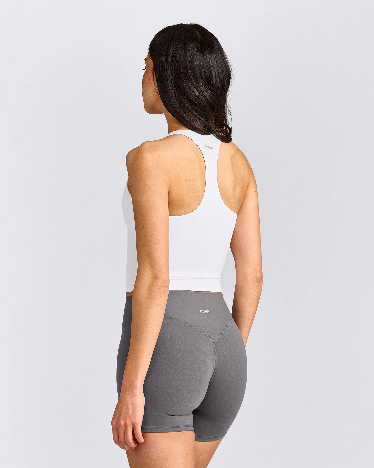 SoftMotion™ Racer Back Mid Vest With Built in Bra Shelf | White