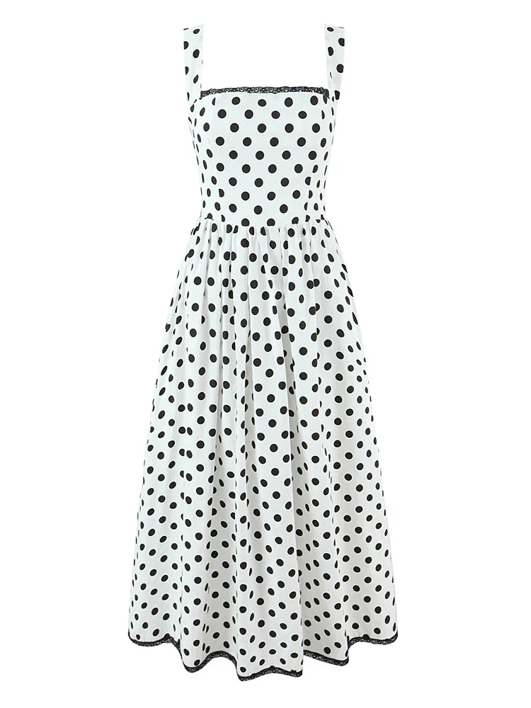 Ensle Polka Dot Midi Dress