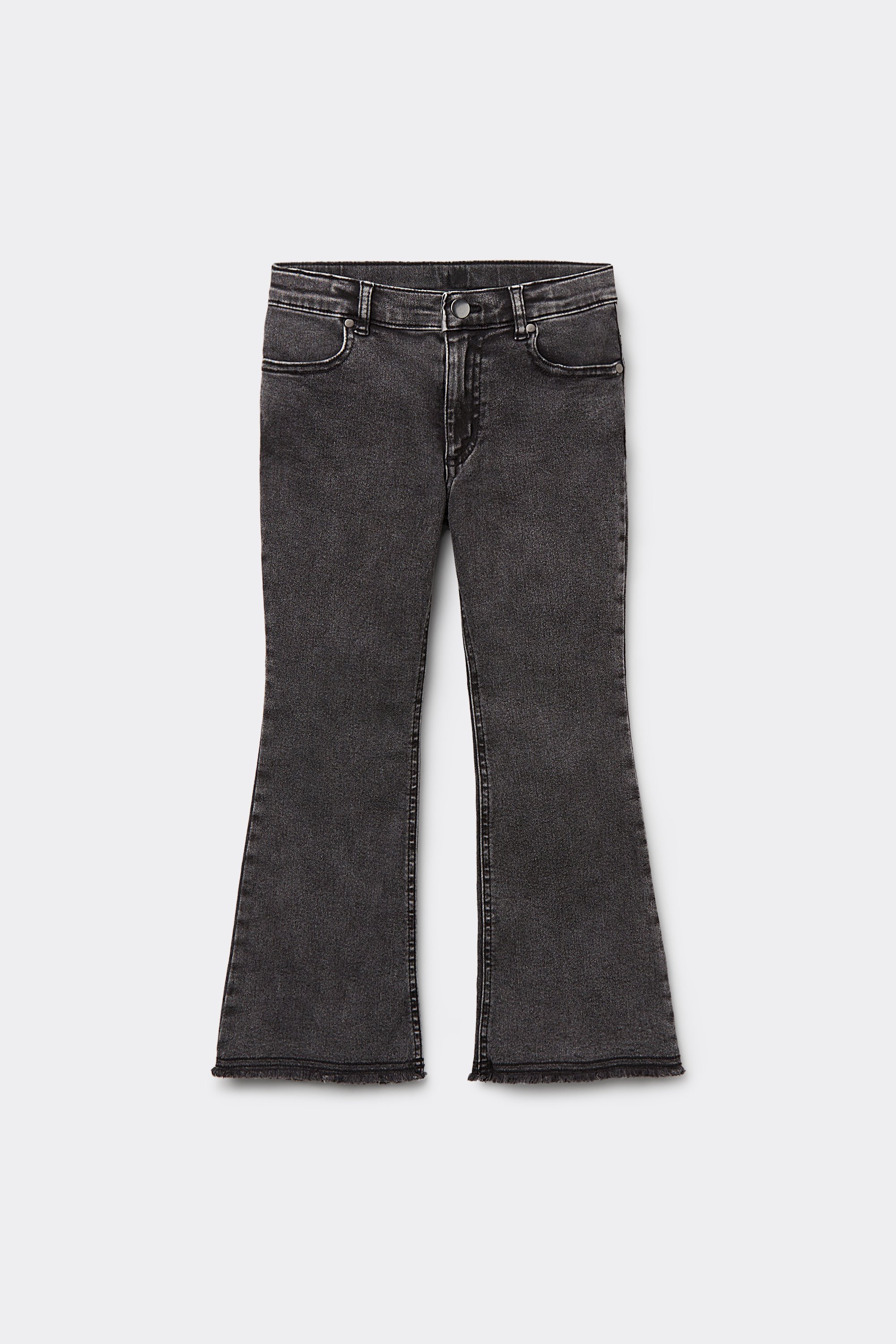 Flared Jeans with Zip and Button