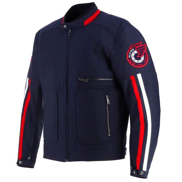 Vulcan - Blue / Red Motorcycle Helstons JacketRef: HS1210