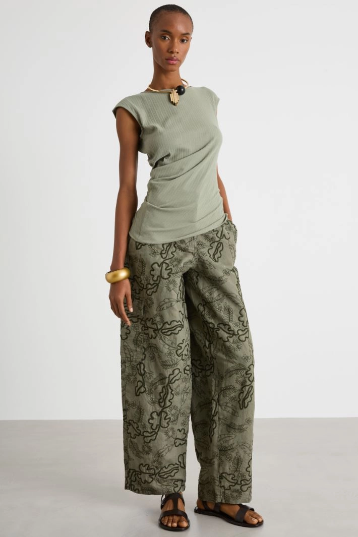 Draped T-shirt - GREEN