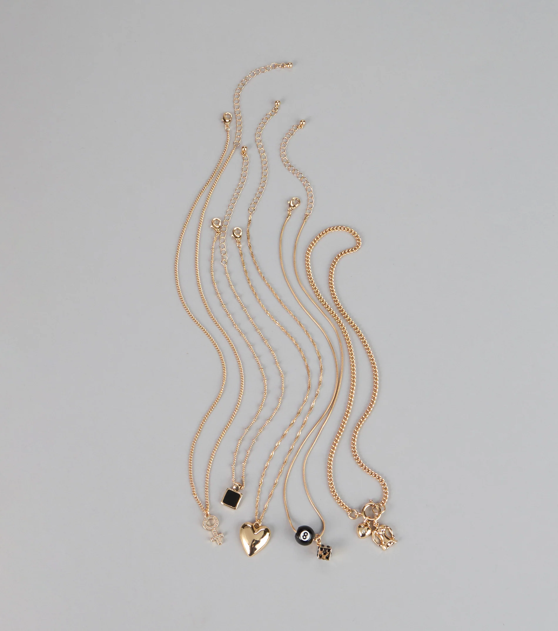 Charm Game Layered Necklace Set