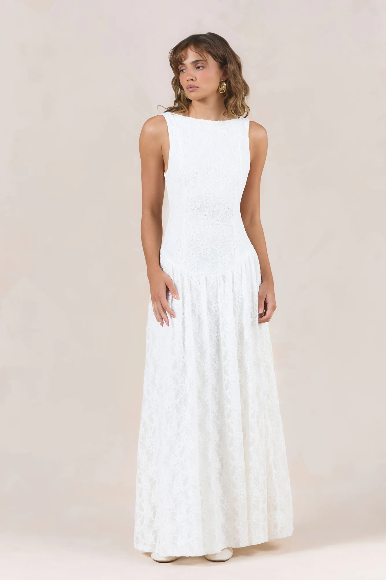 Starwoven Lace Maxi Dress White