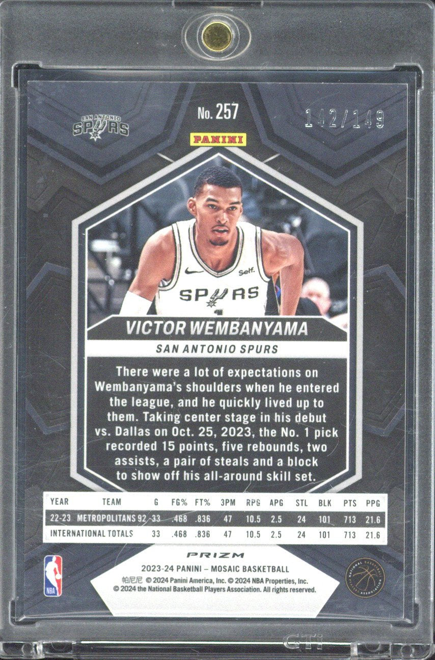 2023-24 Panini Mosaic Victor Wembanyama RC Pink /149 #257