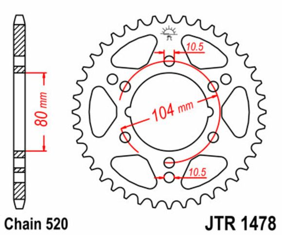 Couronne JT. acier standard 1478 - 520Ref : JTC00043A / 1074926003
