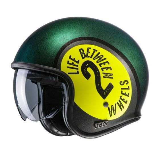 HJC V30 jet helmet - HARVEY - Green / YellowRef: Hj0945-C61476