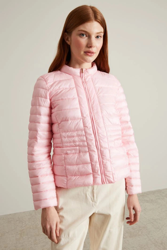 Padded jacket with Mandarin collar - PINK