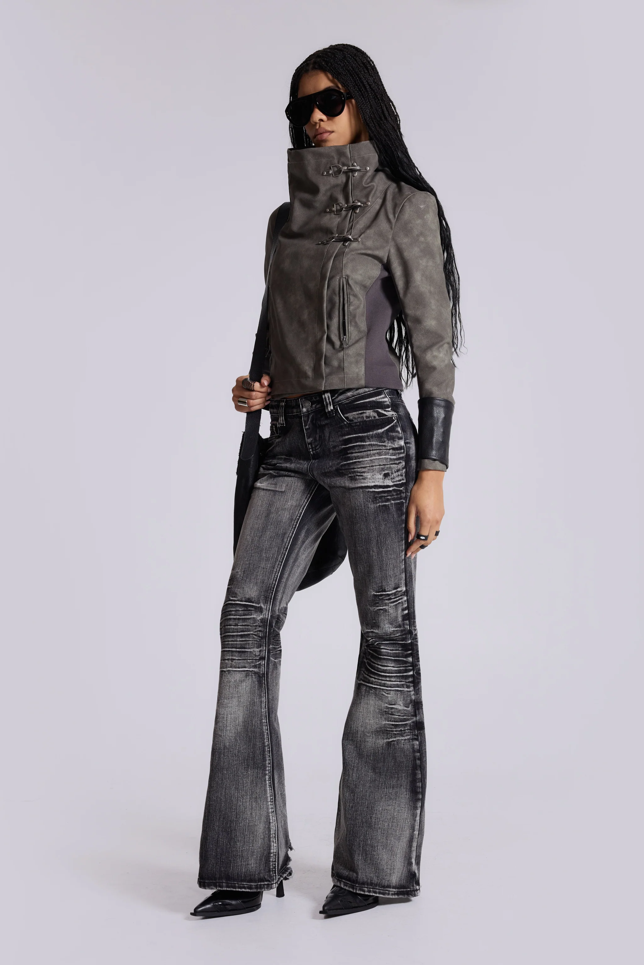 Washed Black Drift Bootcut Jeans