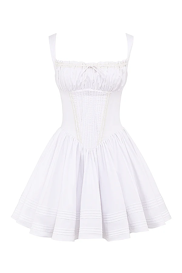 white cotton mini dress