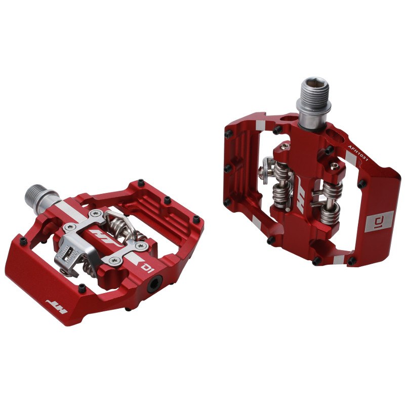 HT D1 DUO Clipless / Flat Pedals - red