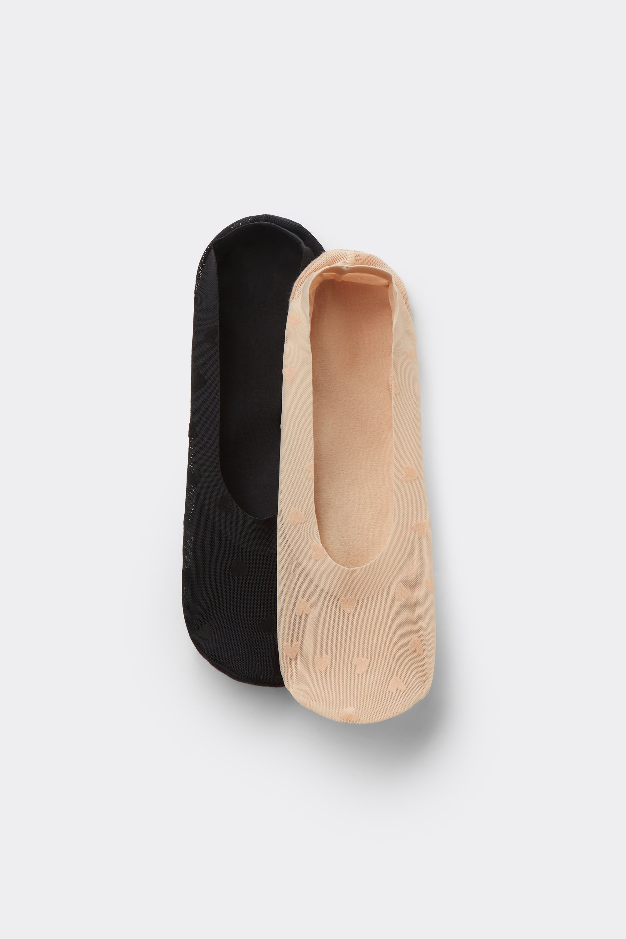 2 Pairs of Women’s Flocked Tulle No-Show Socks