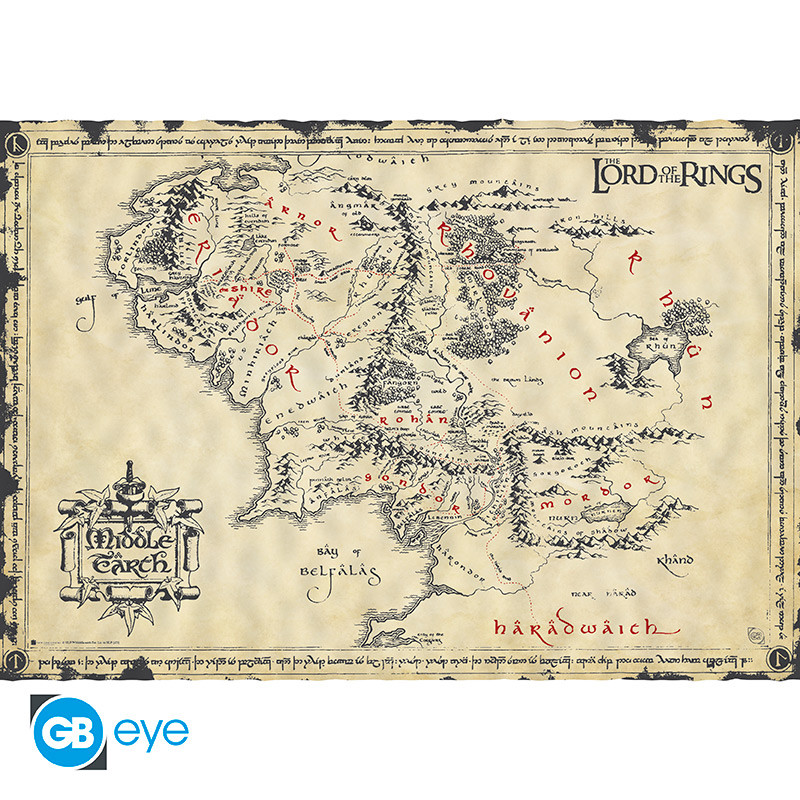 THE LORD OF THE RINGS Parchment poster Middle Earth