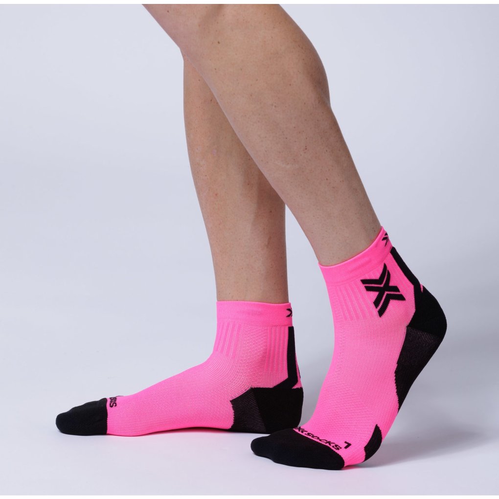 X-Socks Run Discover Ankle Socks Men - fluo pink/x black