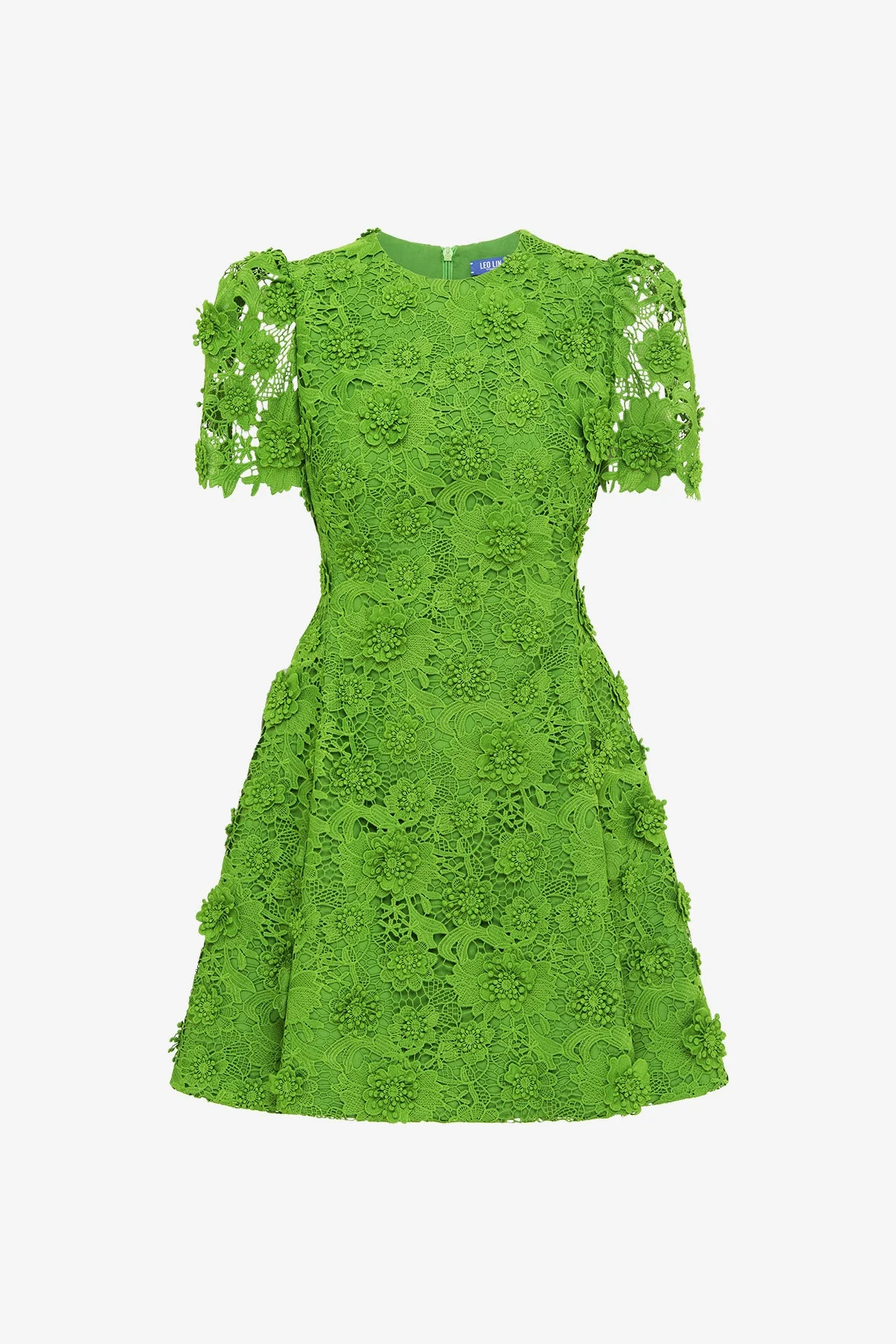 Elyse Lace Short Sleeve Mini Dress - Fern