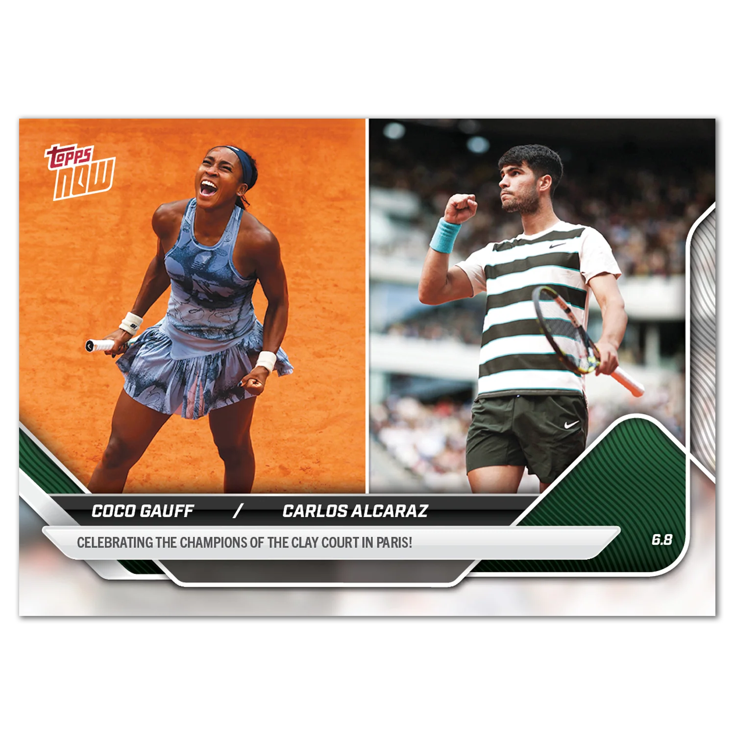 Coco Gauff/Carlos Alcaraz - 2025 Tennis Topps NOW® - Card TGA1 - LOOK FOR DUAL-AUTOS