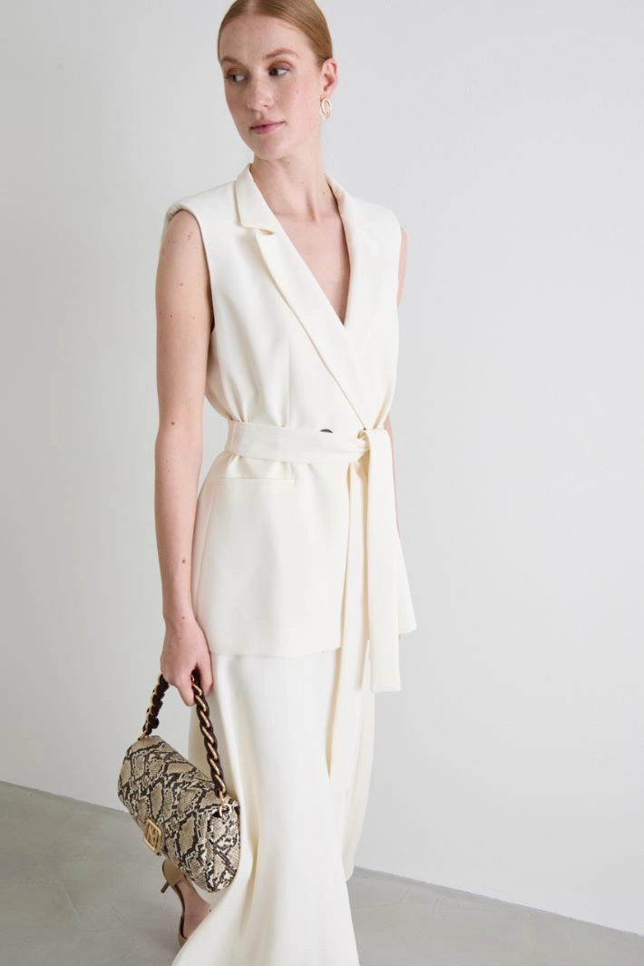 Belted gilet - CREAM