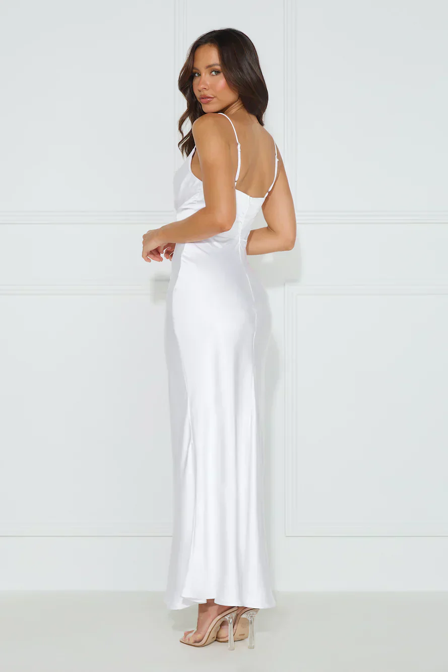 Nobody But You Satin Maxi Dress White