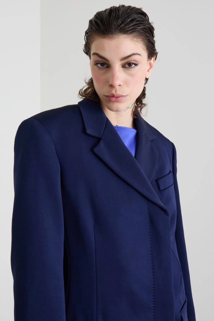 Technical jersey blazer - NIGHT BLUE