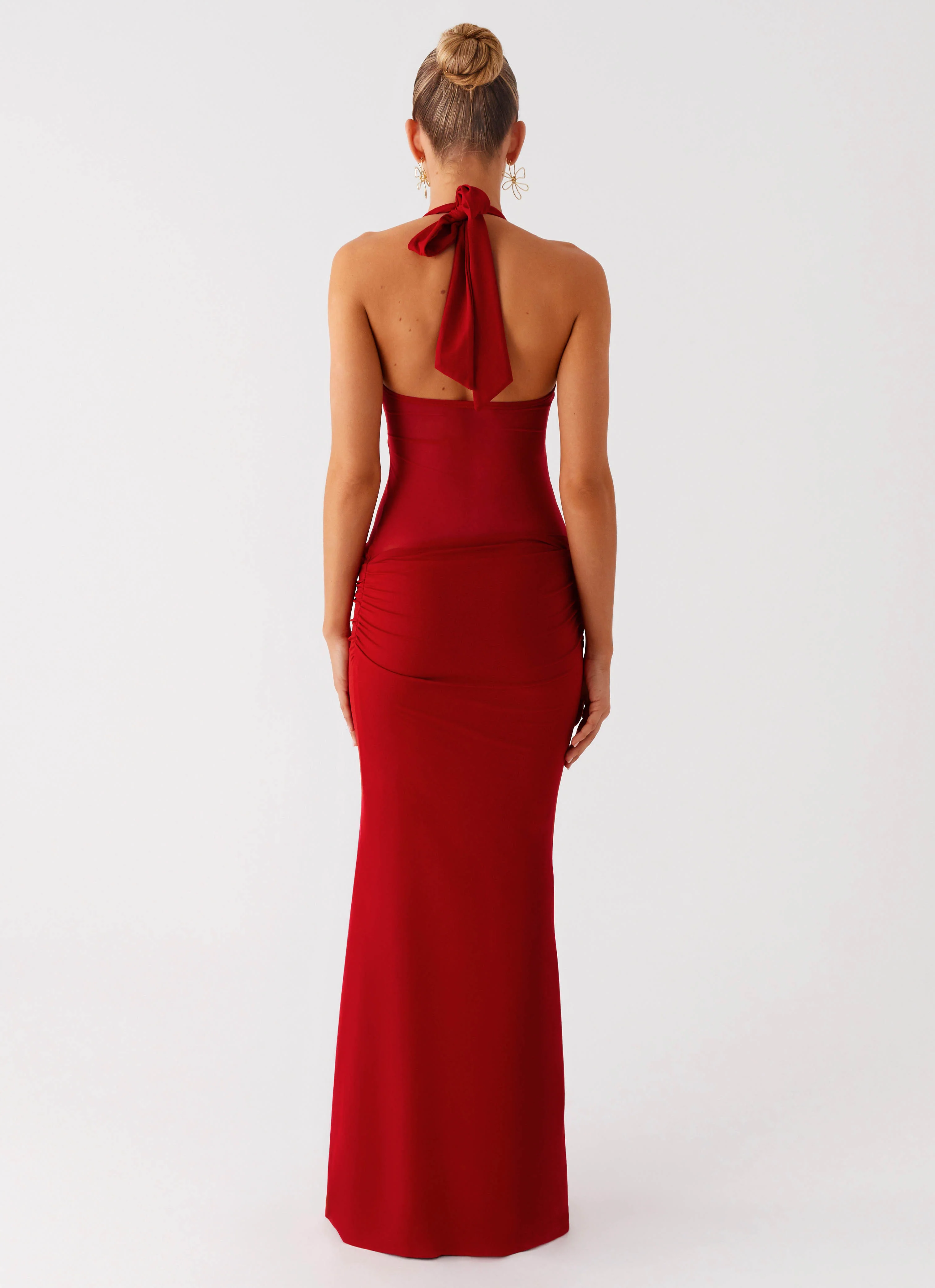 Billen Halter Maxi Dress - Red
