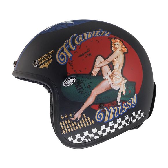 Premier JET CLASSIC PINUP 9 BM Jet Helmet - BlackRef: PE0444