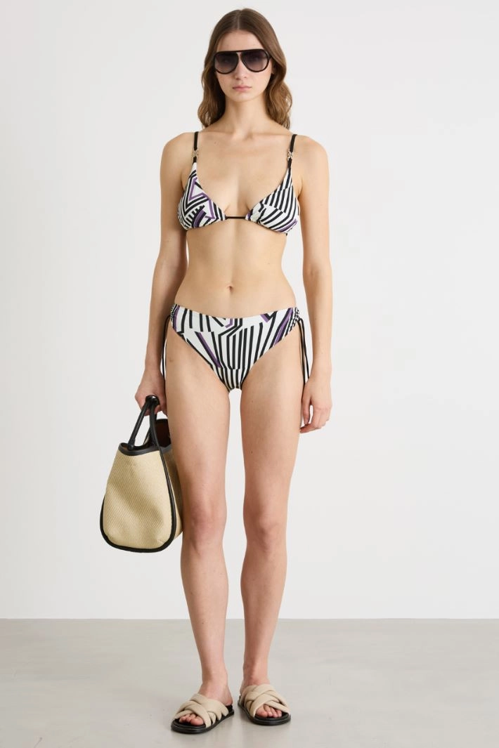 Printed bikini briefs - WHITE BLACK VIOLET