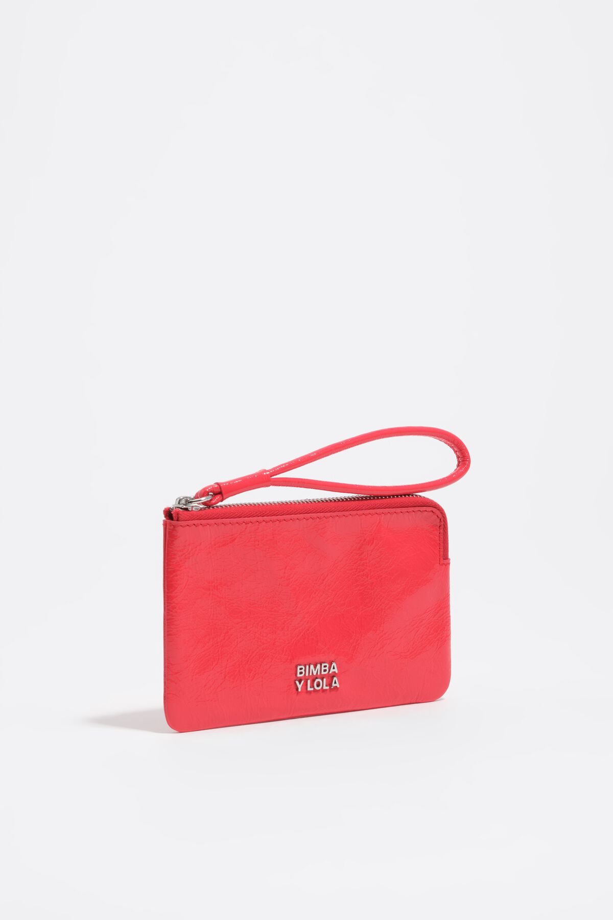 Acid red small leather purse