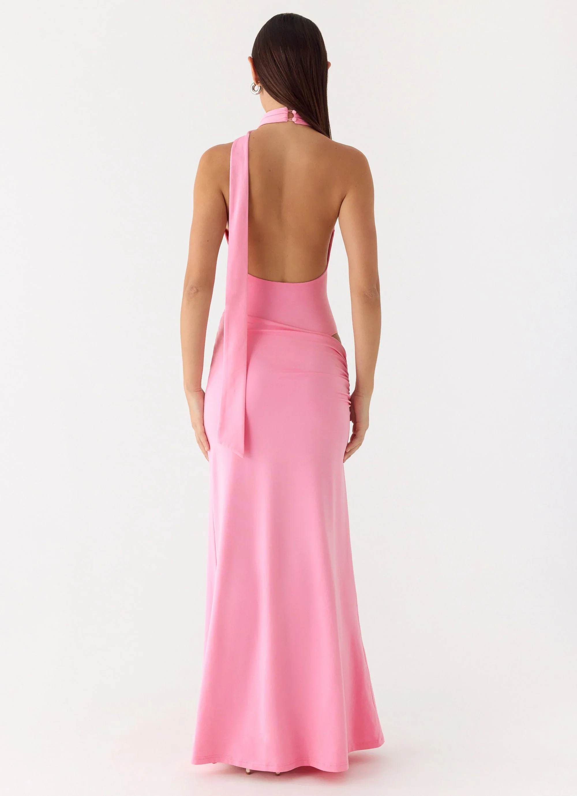On My Way Bodysuit Maxi Dress - Pink