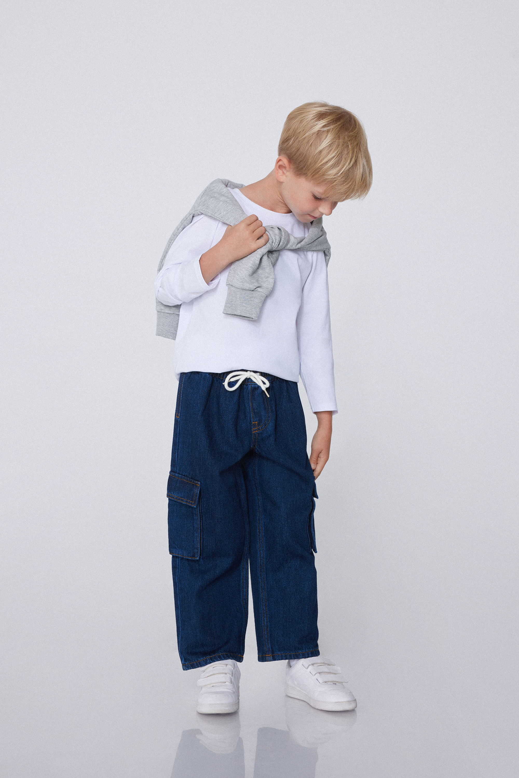 Boys’ Cargo Jeans with Drawstring