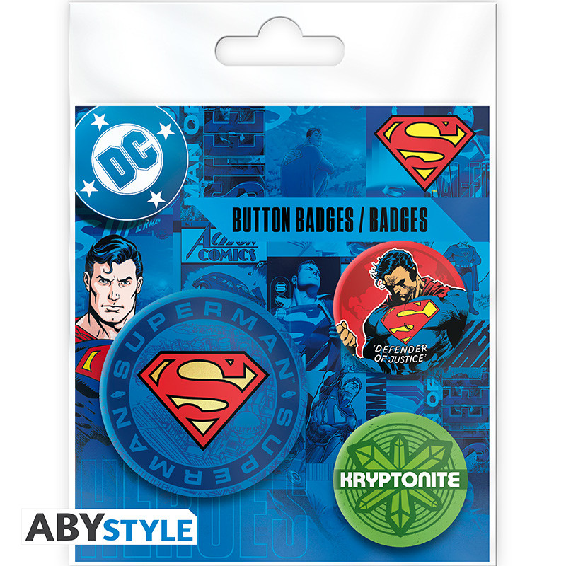 DC COMICS Badge Pack Superman, Logo & Kryptonite
