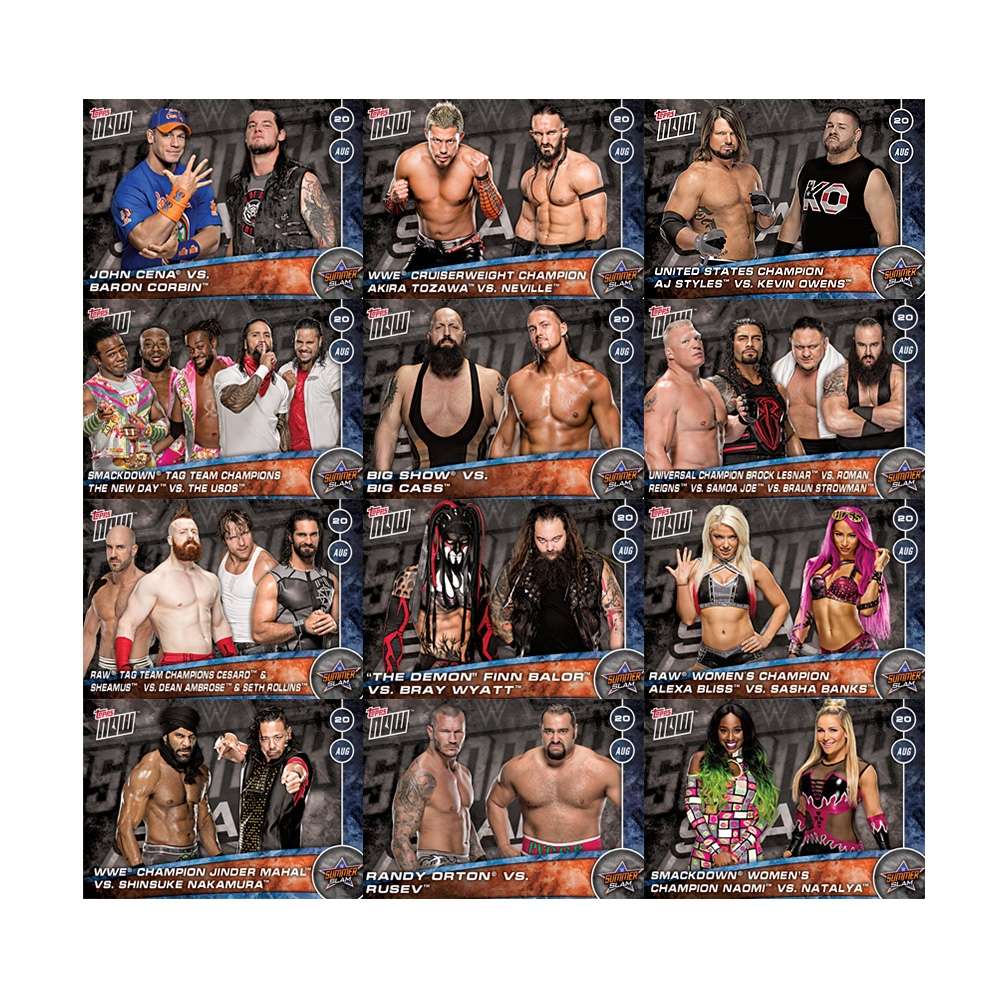 WWE SummerSlam 2017 Matches Set – Topps NOW™ PRINT RUN QTY: 36