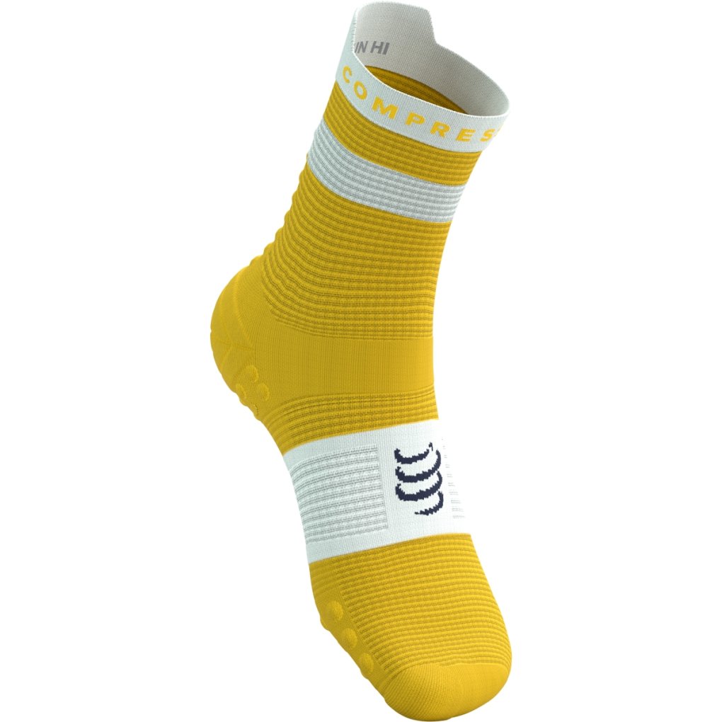 Compressport Pro Racing Compression Socks v4.0 Run High - lemon/white