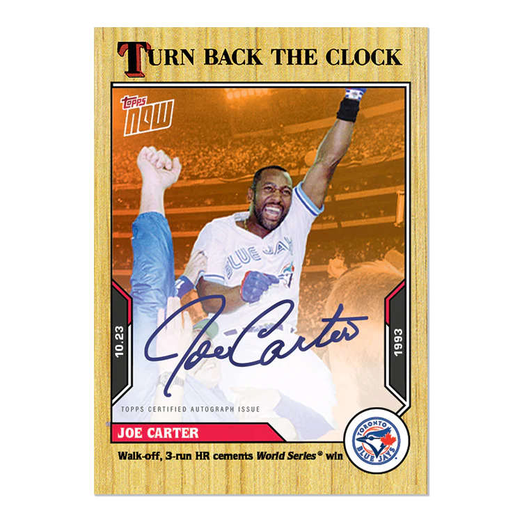 On-Card Auto # to 5 - Joe Carter - 2021 MLB TOPPS NOW® Turn Back The Clock - Card 206D