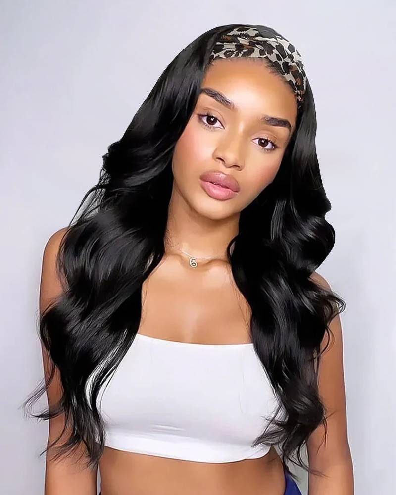 Ophirawig Machine Made Natural Black Body Wave Wig For Beginners 100% human hair wig