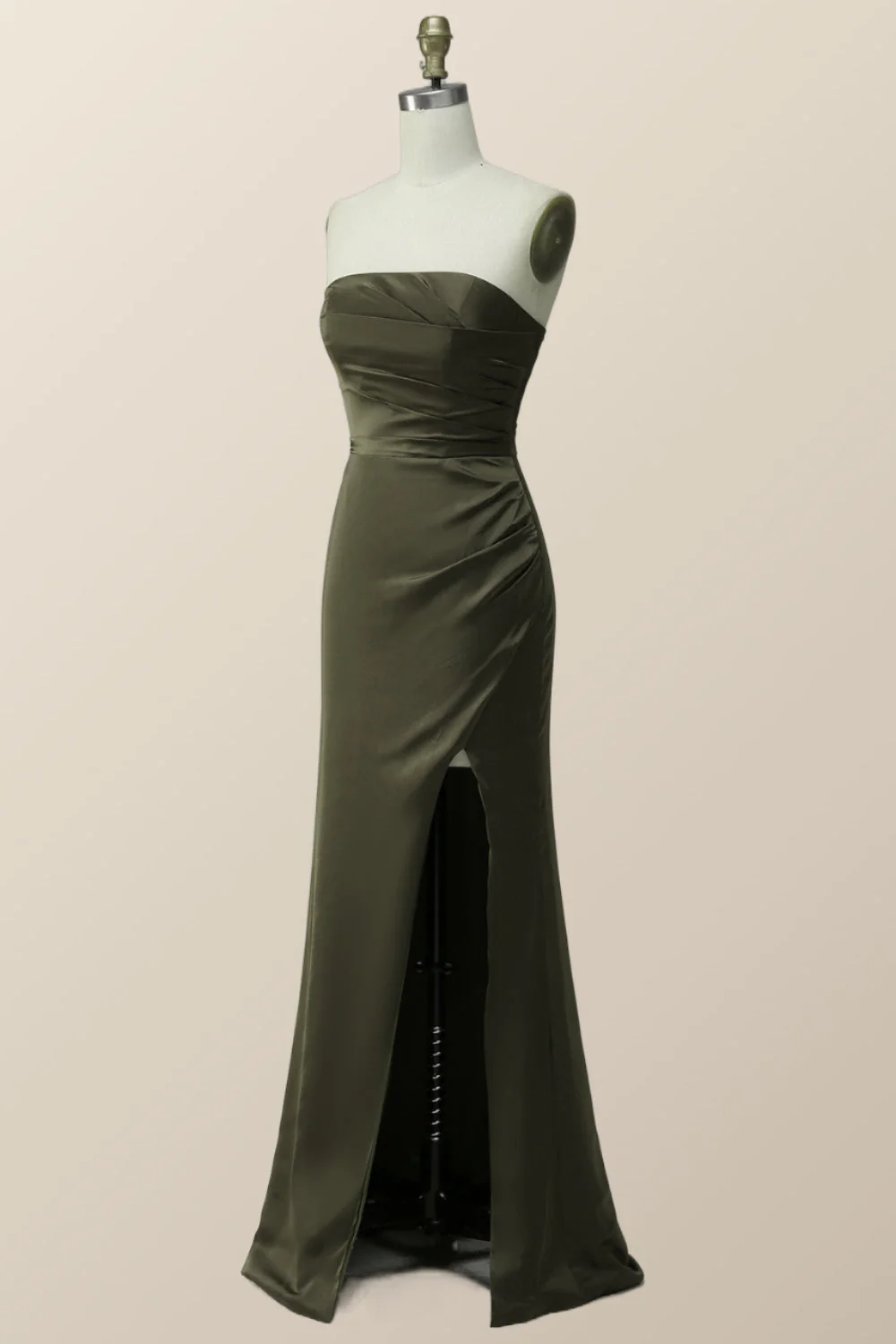 Strapless Olivia Green Mermaid Long Bridesmaid Dress