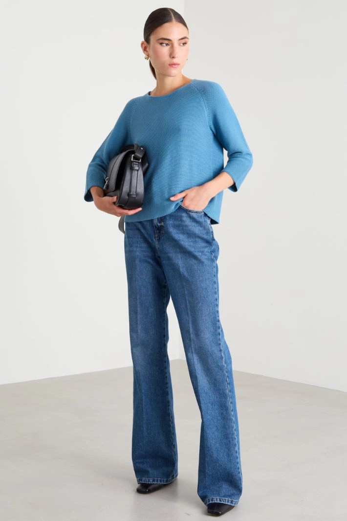 Cotton sweater - LIGHT BLUE