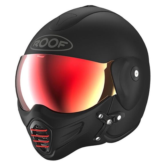 Casque jet ROOF RO9 ROADSTER - IRON - Noir / RougeRef : RO0360