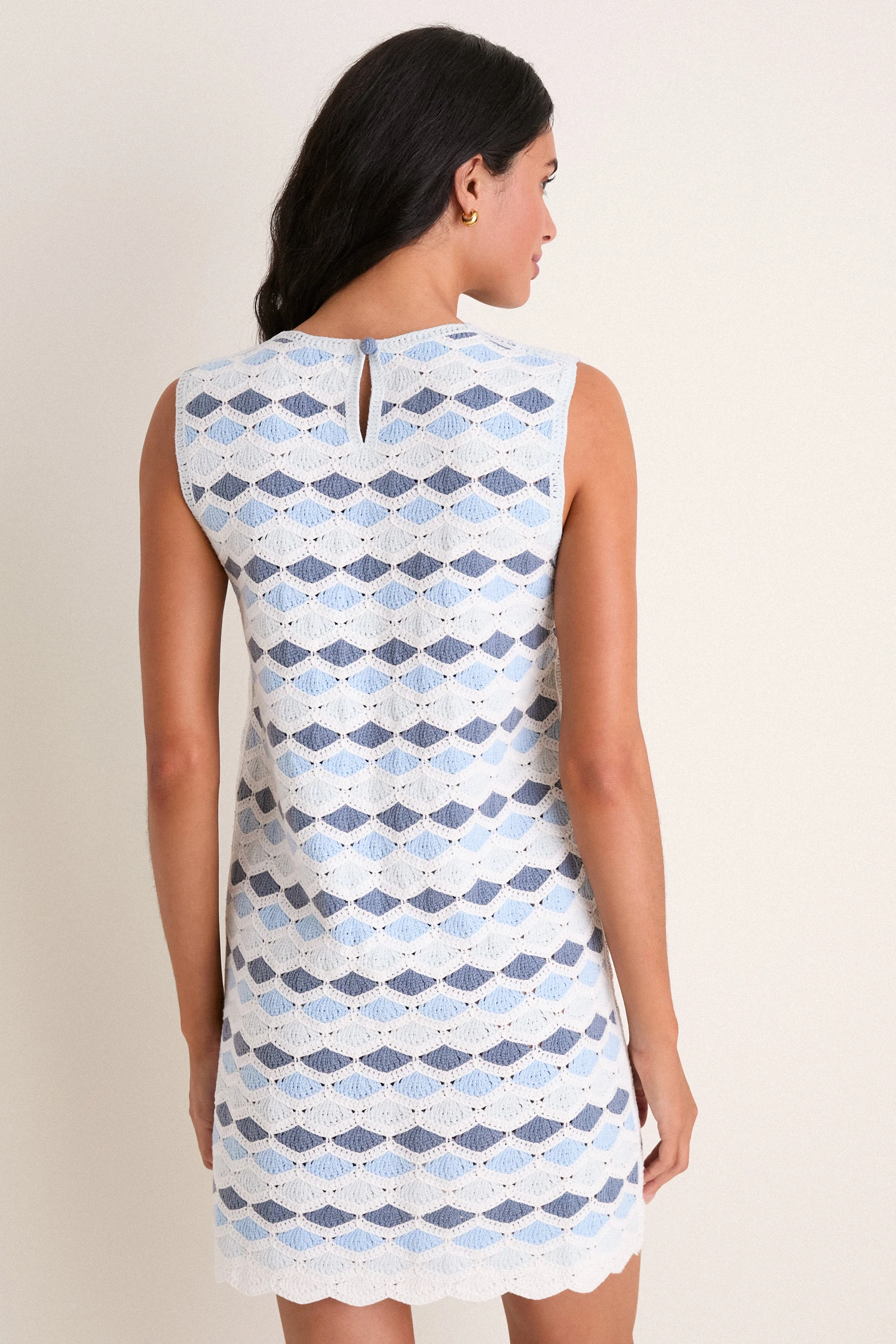 Sea Glass Crochet Evelyn Shift Dress