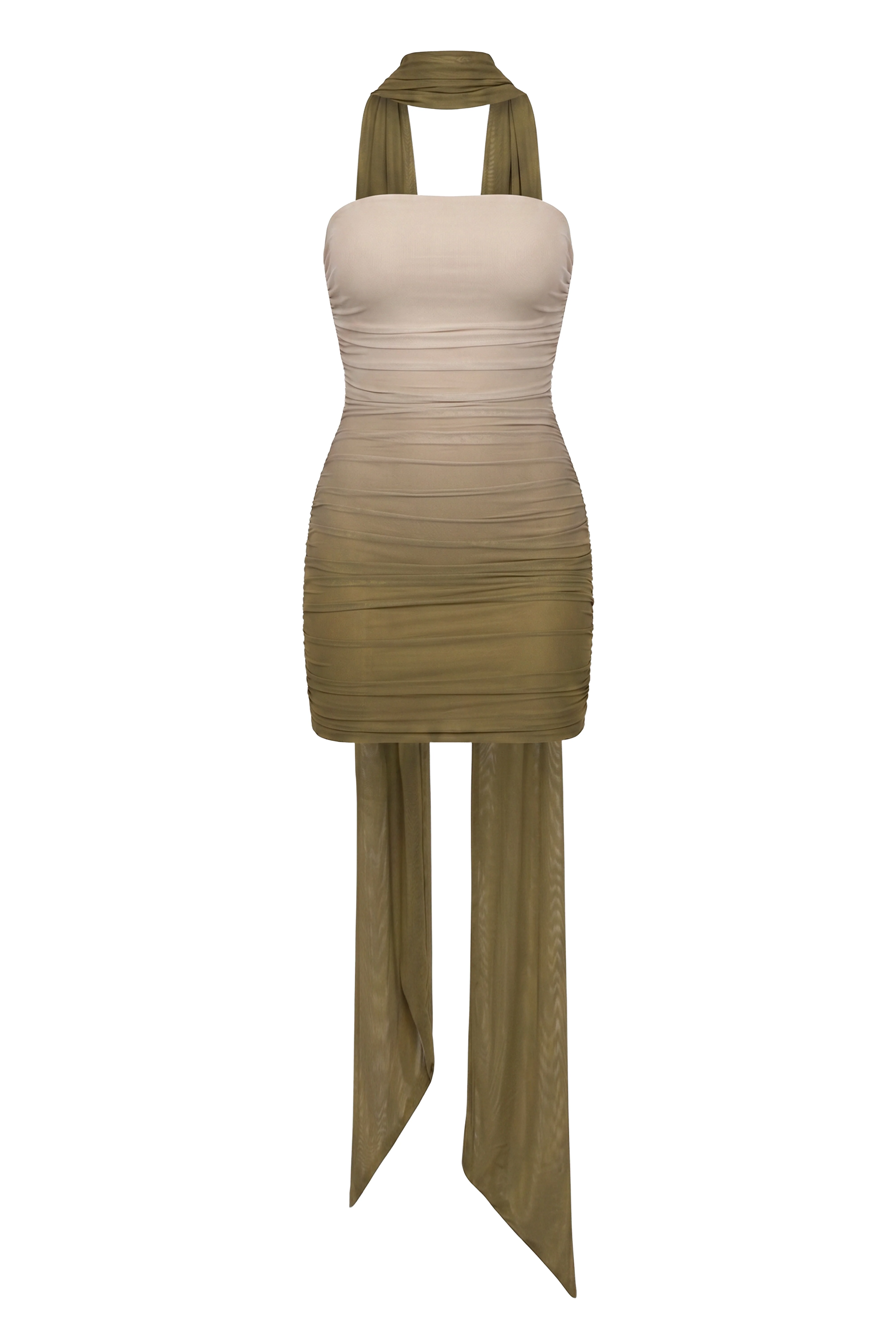 Green Romance Scarf Mini Dress