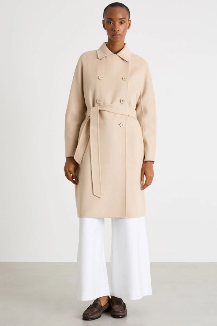 Double-breasted coat - BEIGE