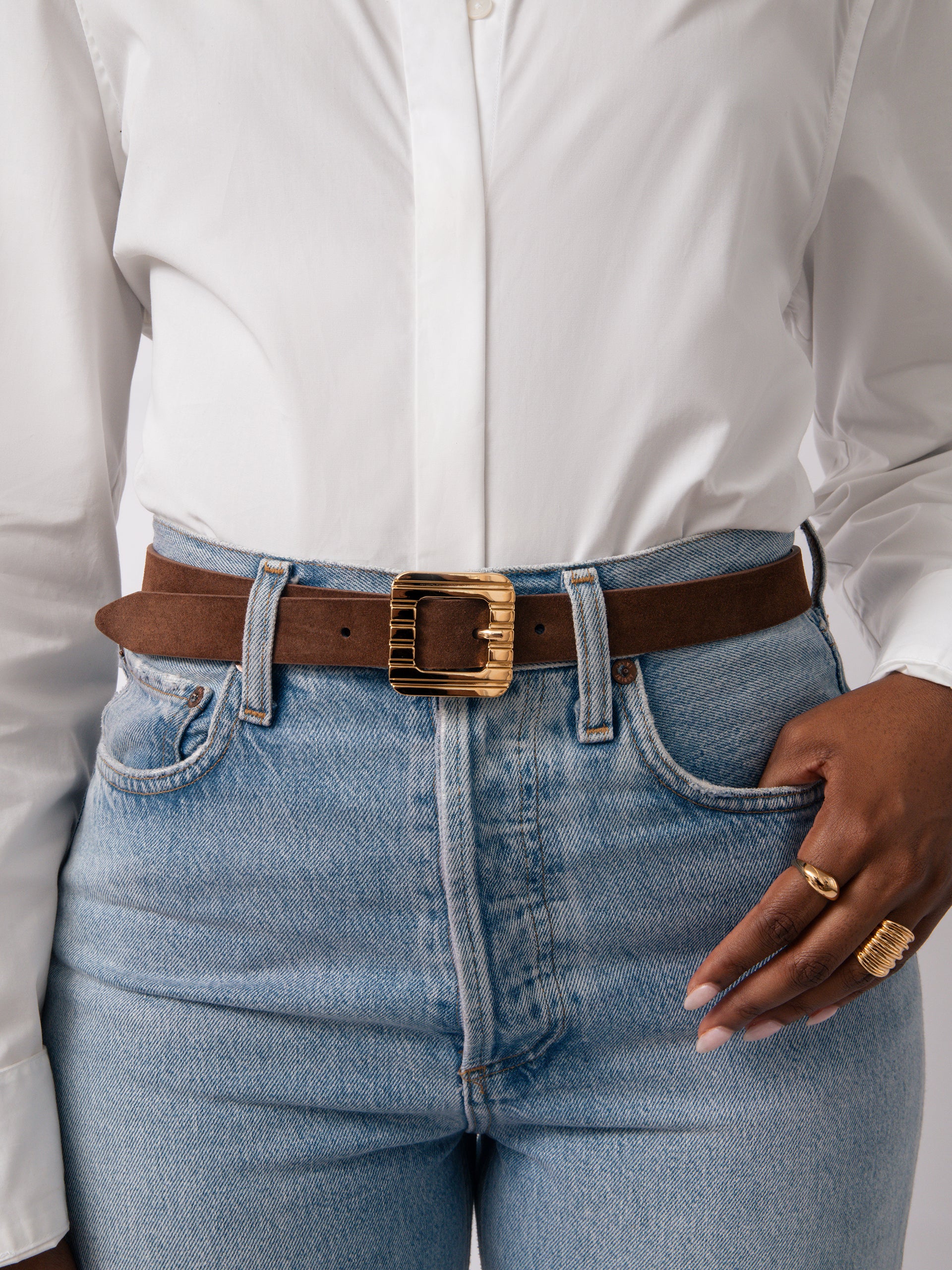 Timeless Texture Belt in Warm Truffle