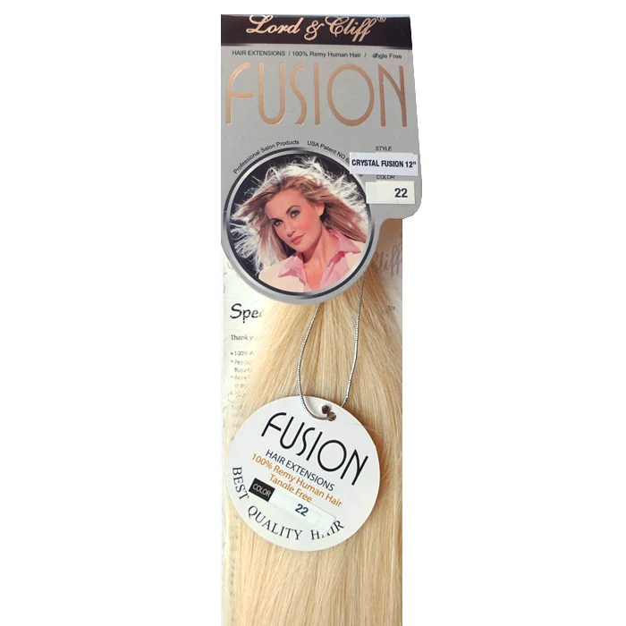 Lord & Cliff Glue Tip 100% Remy Human Hair Extension Weave - CRYSTAL FUSION STRAIGHT 12/16/20