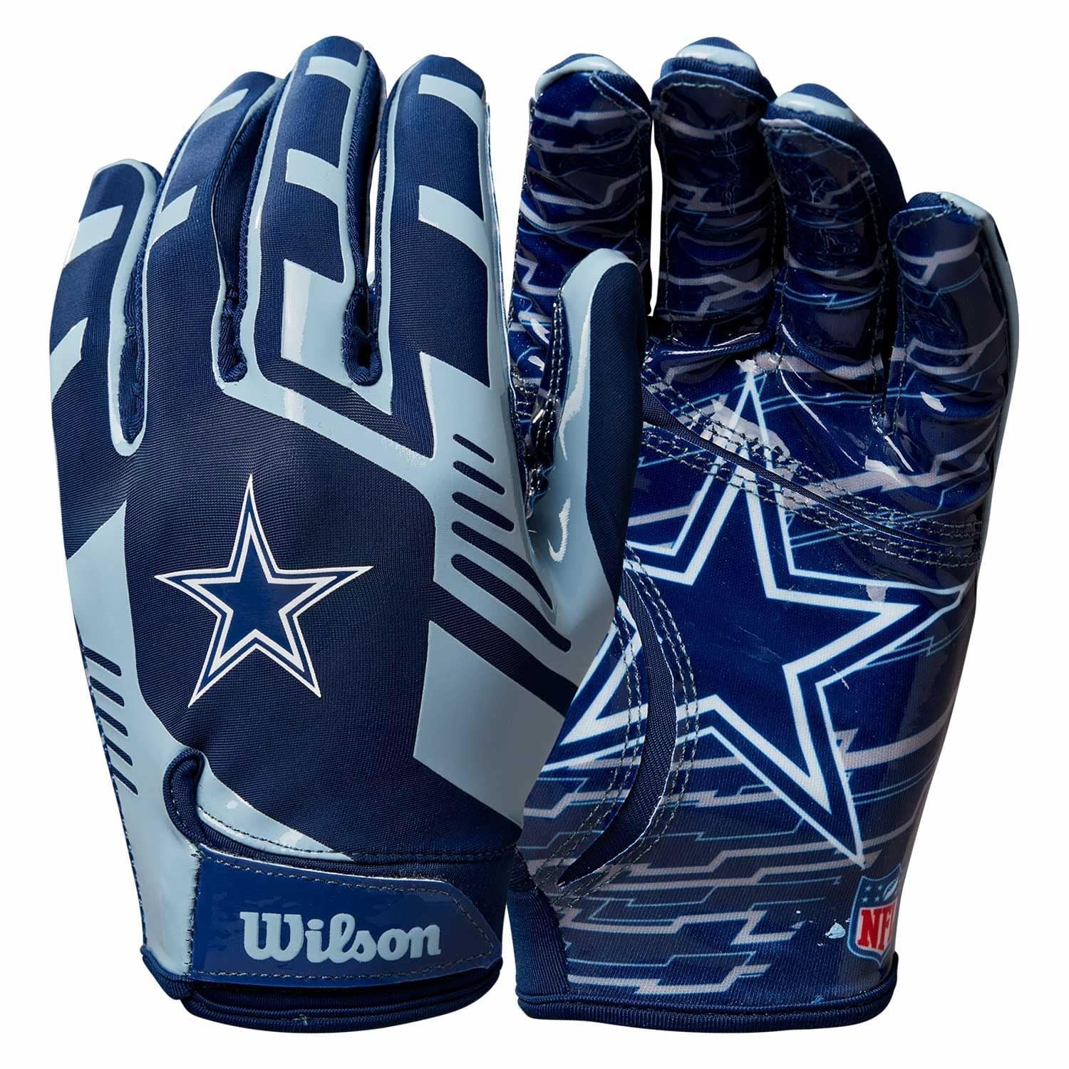 Dallas Cowboys Wilson Youth Stretch-Fit NFL Receivers Gloves (KIDS)
