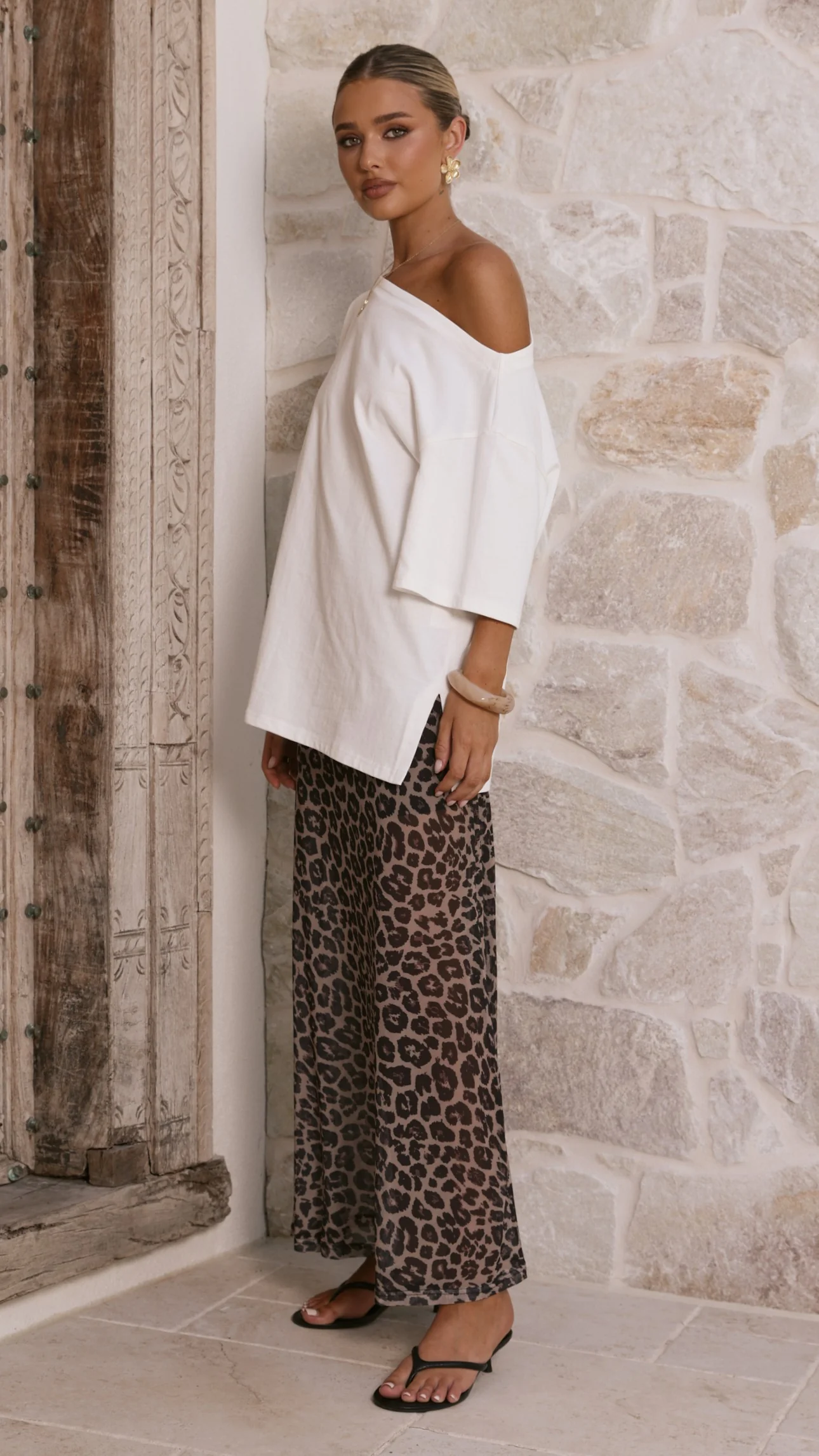 Onella Semi Sheer Maxi Skirt - Leopard Print